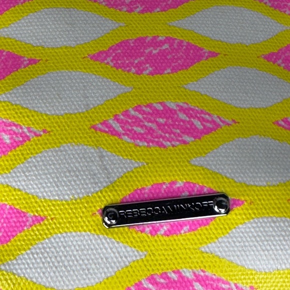 Rebecca Minkoff 'Mini MAB Tote' Crossbody Bag, Yellow / Pink Print y2k - Picture 5 of 7